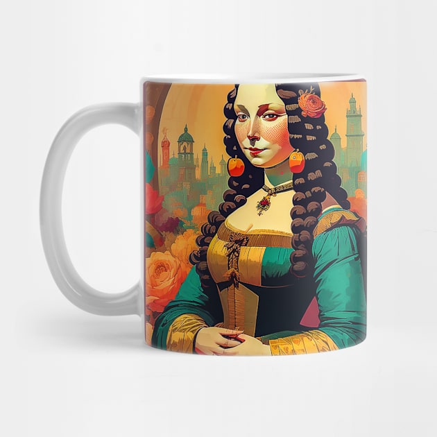 Colored Floral Monalisa by Sauher